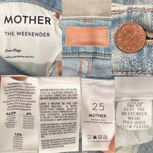 Mother Mid-Rise The Weekender Distressed Flare Jeans in Free Hugs Light Wash - Picture 3 of 14